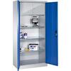 Locker RAL 7035/5012 with valuables compartment and 4 shelves
